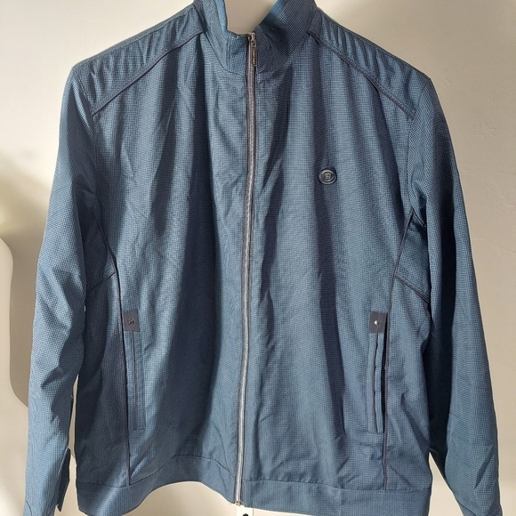 Thomas Hardy Blue Jacket Size L Classic Herringbone Zip Up Members High Neck L - Picture 1 of 11